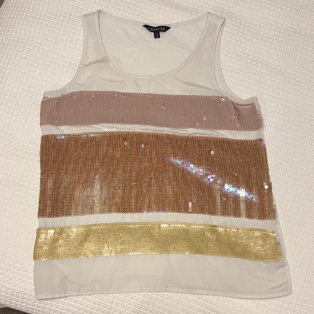 Express Women's Sequin Striped Tank Top